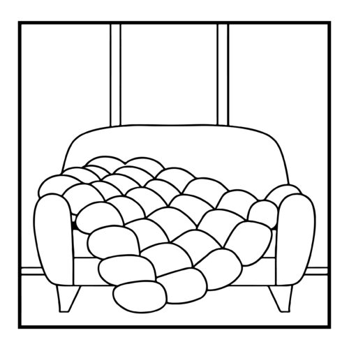 Comfortable armchair with textured cushions