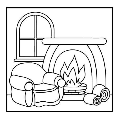 Cozy living room with armchair and fireplace