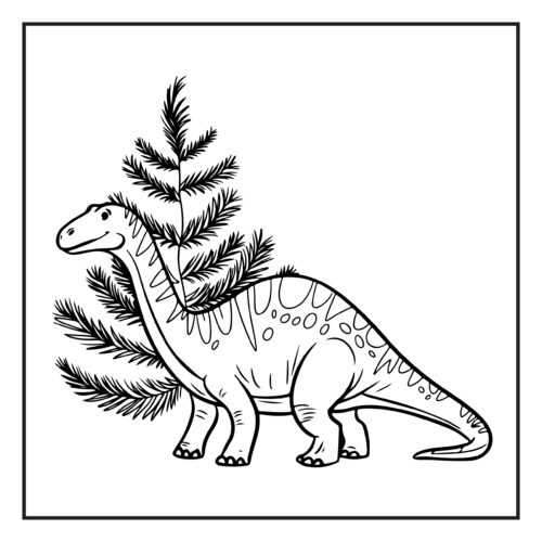 Brontosaurus with Christmas tree