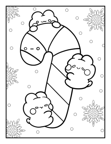 Cute candy cane with kawaii style decoration