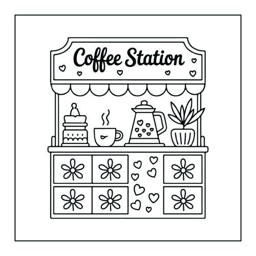 Cute coffee station heart decorations