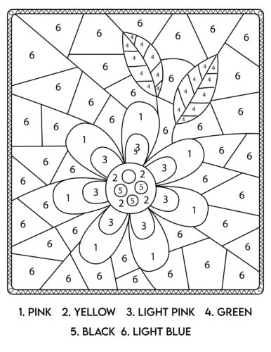 Daisy with leaves on blue