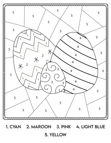 Easter eggs with yellow background