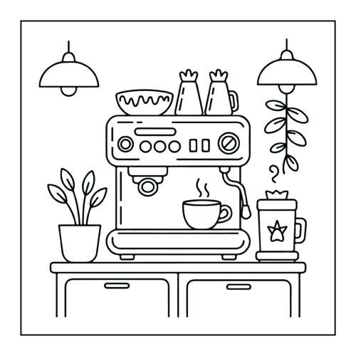 Espresso machine kitchen coffee station