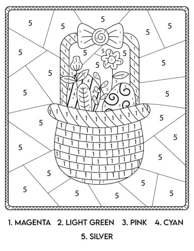 Flower basket with silver rays