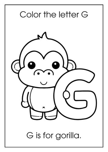 G is for gorilla Smiling gorilla character