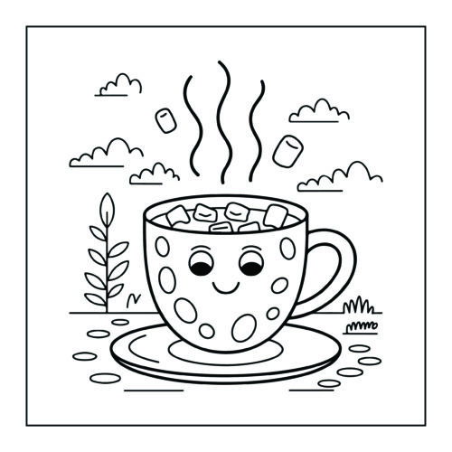 Happy polka dot coffee mug