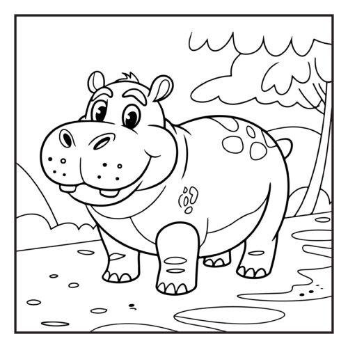 Hippo splashing happily in the water