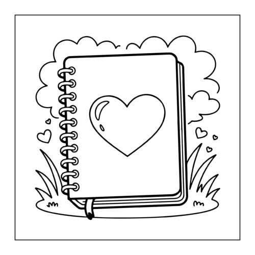 Journal with heart on cover