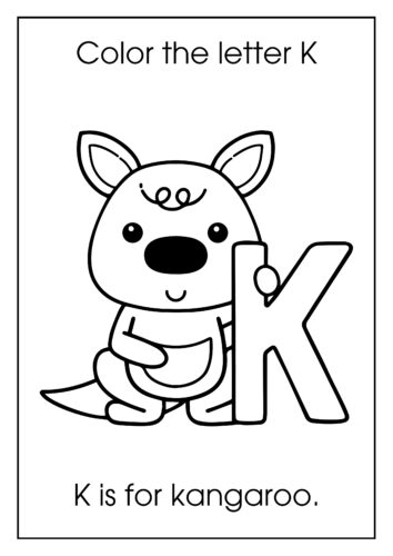 K is for kangaroo Kangaroo with pocket pouch
