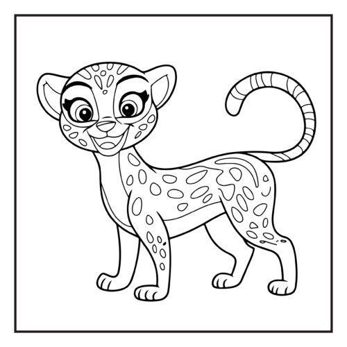 Leopard with distinctive spotted coat pattern