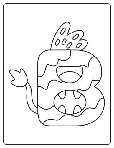 Letter B Cake like monster with strawberry topping