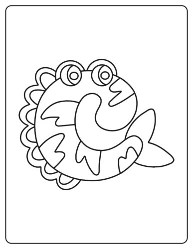 Letter C Fish like creature with bulging eyes