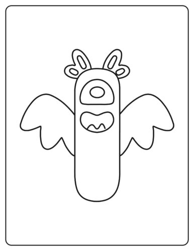 Letter I Winged creature with antenna like features