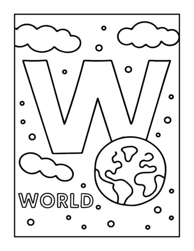 Letter W with Earth globe illustration