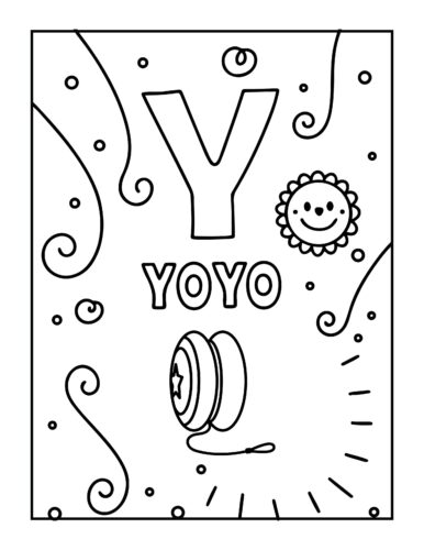 Letter Y with yoyo toy and sunshine