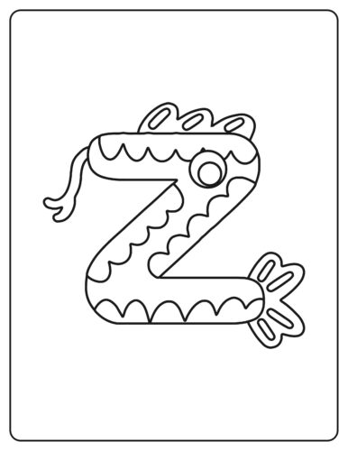 Letter Z Dragon like monster with wavy patterns