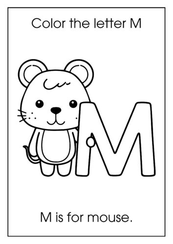M is for mouse Small mouse with round ears