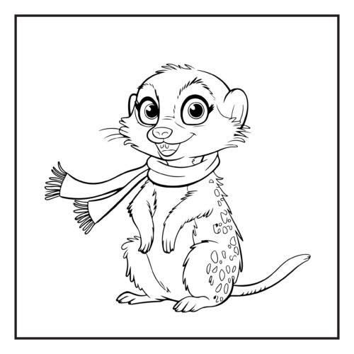 Monkey wearing scarf with happy expression