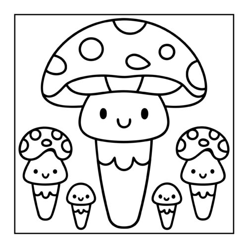 Mushroom ice cream cones with happy faces