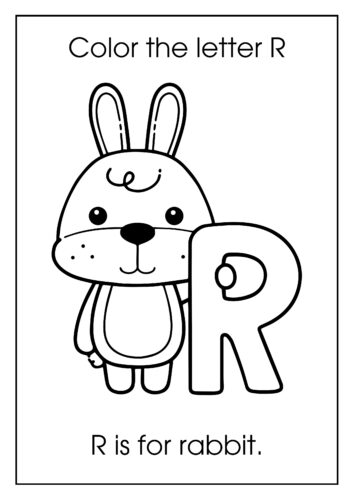 R is for rabbit Bunny with long ears