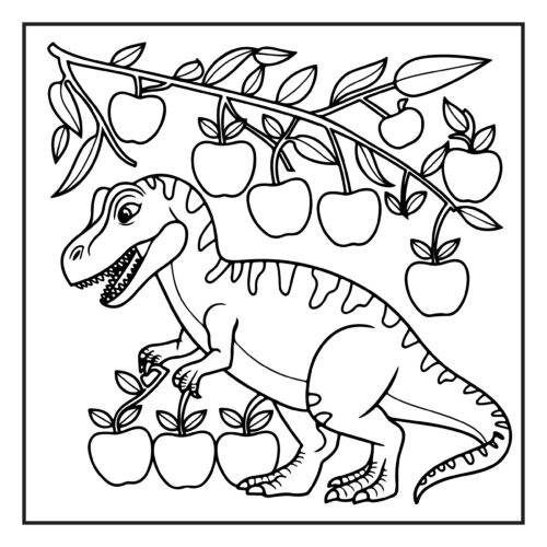 T Rex among apple trees