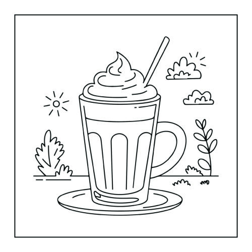 Whipped cream coffee milkshake glass