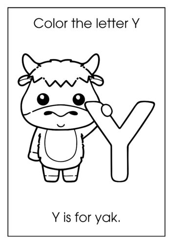 Y is for yak Fluffy headed animal with horns