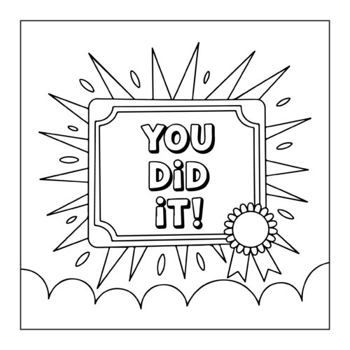 You Did It certificate with sunburst design