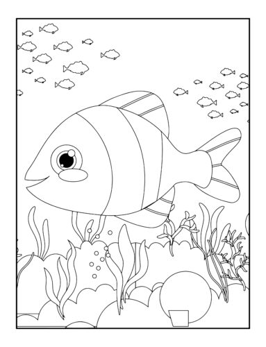 Clownfish in underwater coral garden