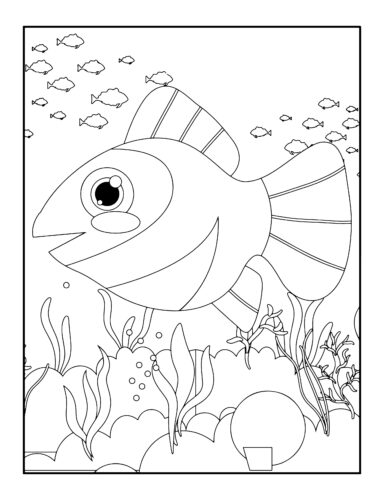 Clownfish swimming among sea anemones