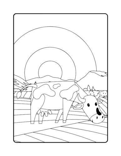 Cow grazing in sunny pasture