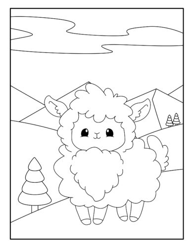 Cute Llama in desert