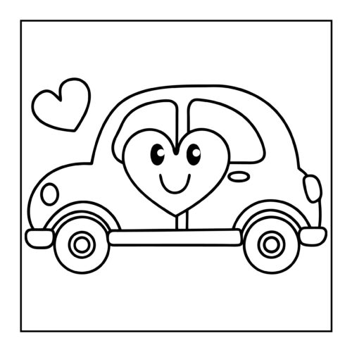 Cute car with heart exhaust