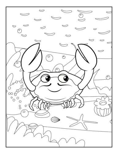 Cute crab waving both claws