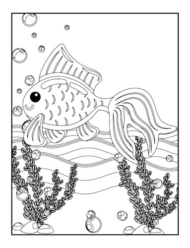 Cute fish with chef hat underwater