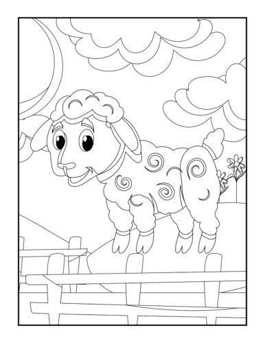 Decorative sheep with swirl patterns