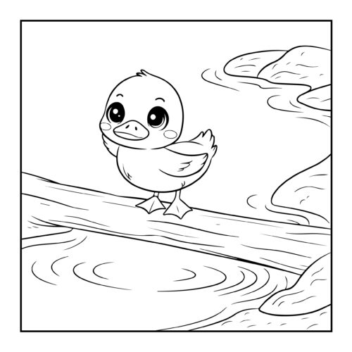 Duck swimming in ocean waves