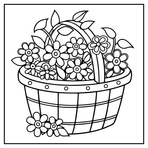Flower basket with woven design