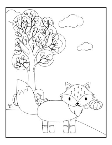 Fox standing in autumn landscape