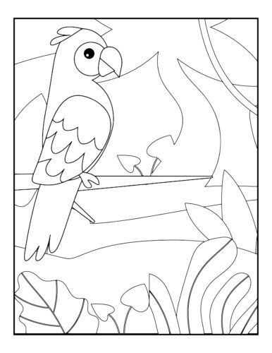Friendly parrot on tree branch