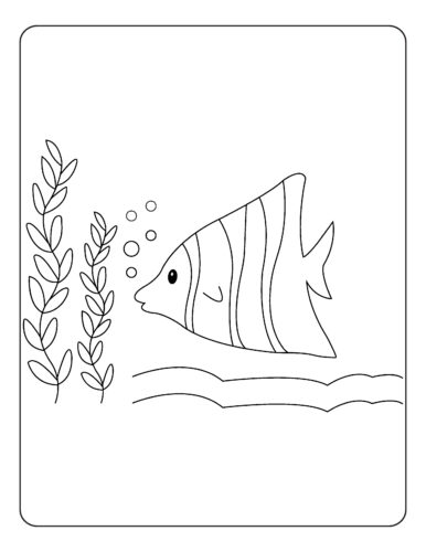 Goldfish in underwater coral environment
