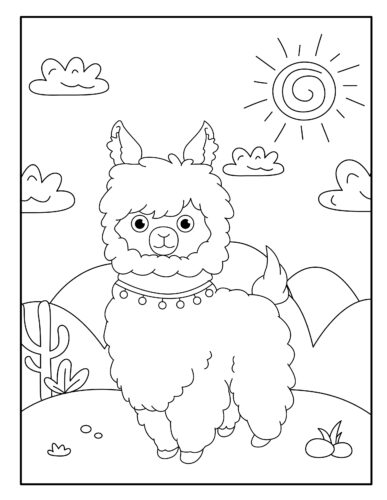 Happy Llama in sunny meadow