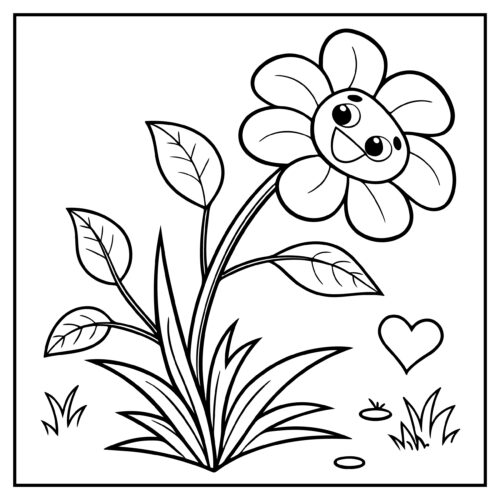 Happy flower with face