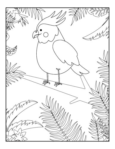 Parrot sitting on thin branch
