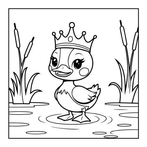 Royal duck wearing golden crown