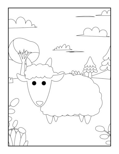 Sheep in peaceful countryside setting