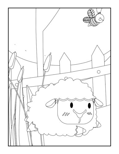 Sheep in tall grass field