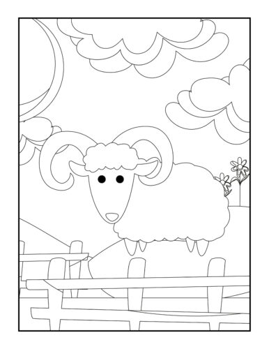 Sheep standing behind wooden fence