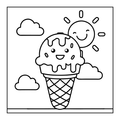Smiling ice cream cone sunshine